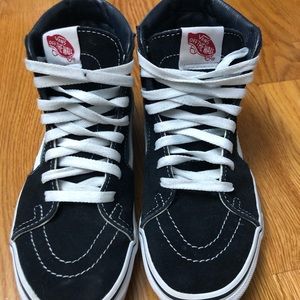 Vans Shoes - black and blue high top vans, worn once Vans Shoes - black and blue high top vans, worn once